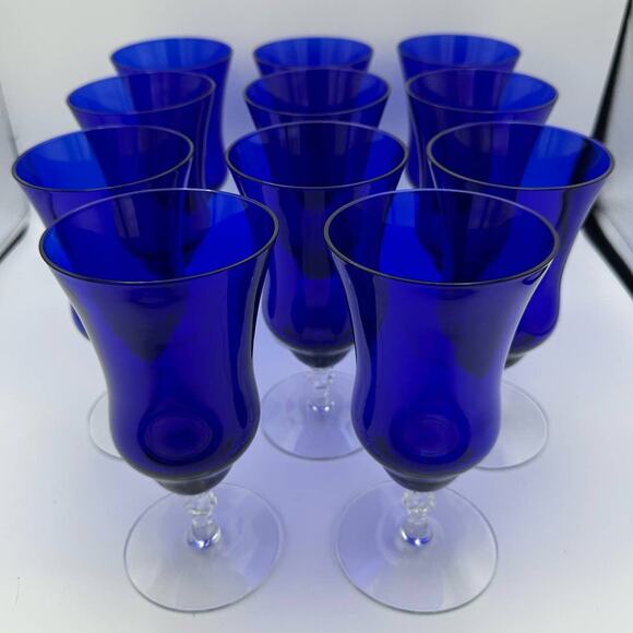 Vintage Louie B Cobalt Blue Iced Tea Glasses FOR 2 GLASSES - Picture 2 of 6